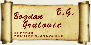 Bogdan Grulović vizit kartica